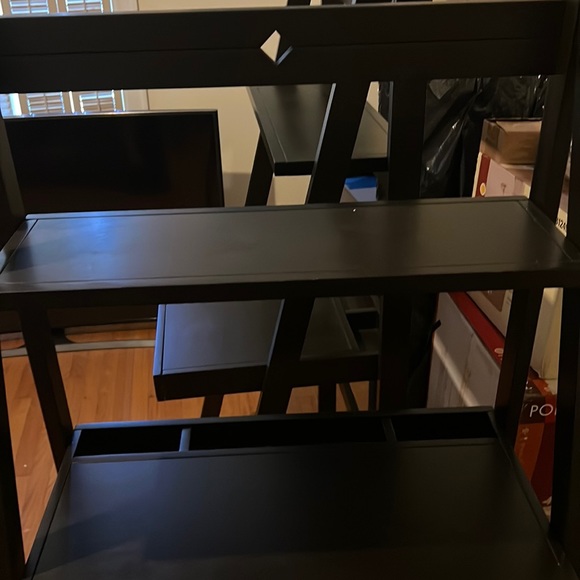 A BLACK/BROWN WOODEN BLACKBOARD/BOOKSHELF & DESK ! PURCHASED FROM MIDNIGHT VELVE - Picture 1 of 8